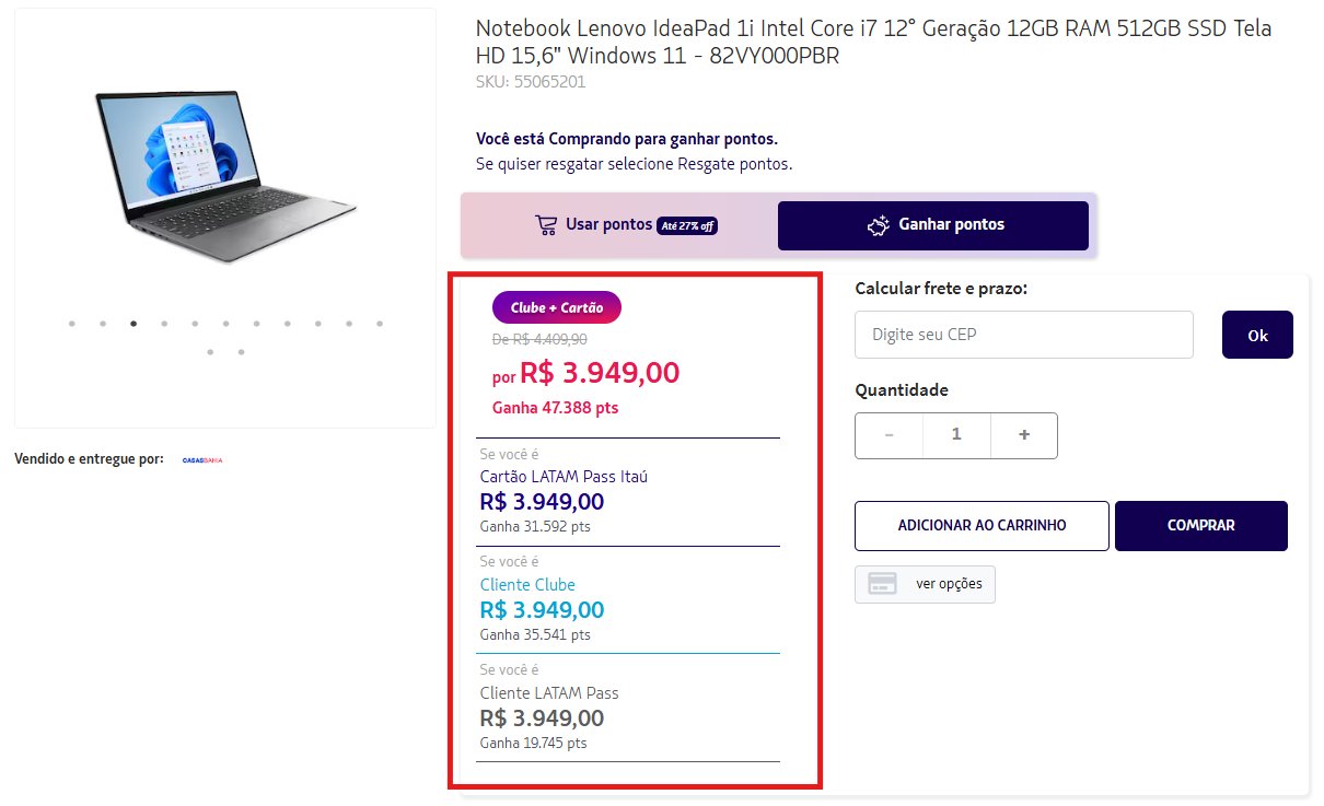 Casas Bahia LATAM Pass