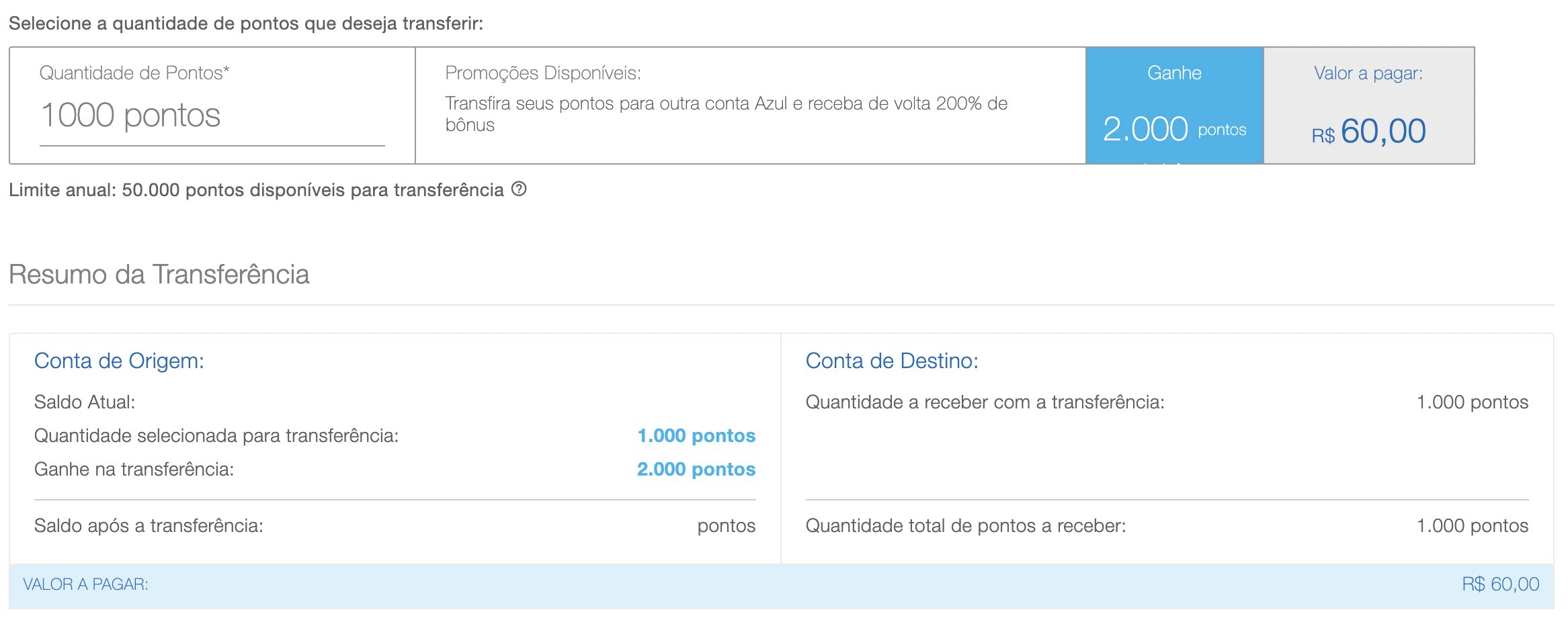 Azul fidelidade 200%
