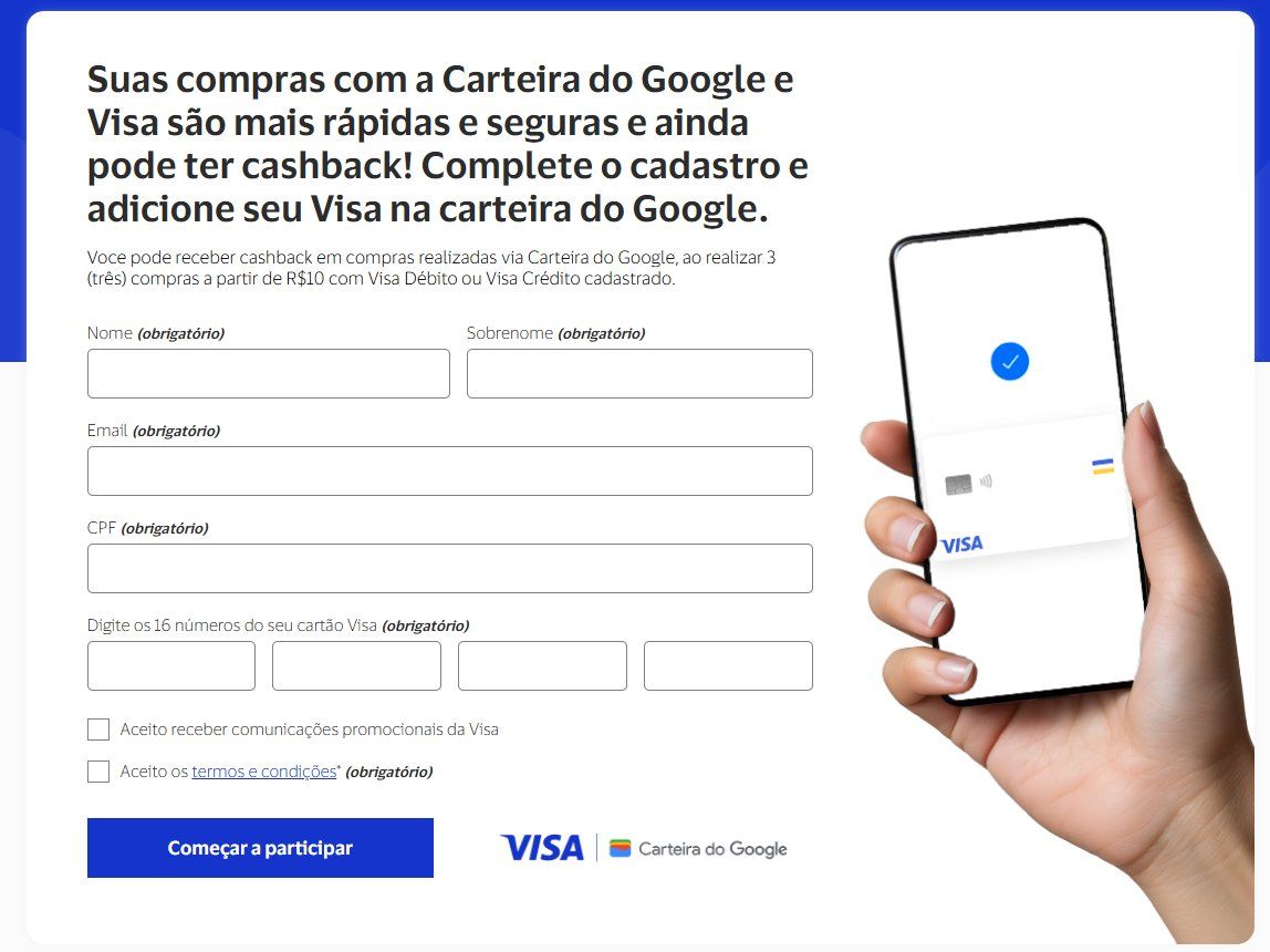 Visa Carteira Google