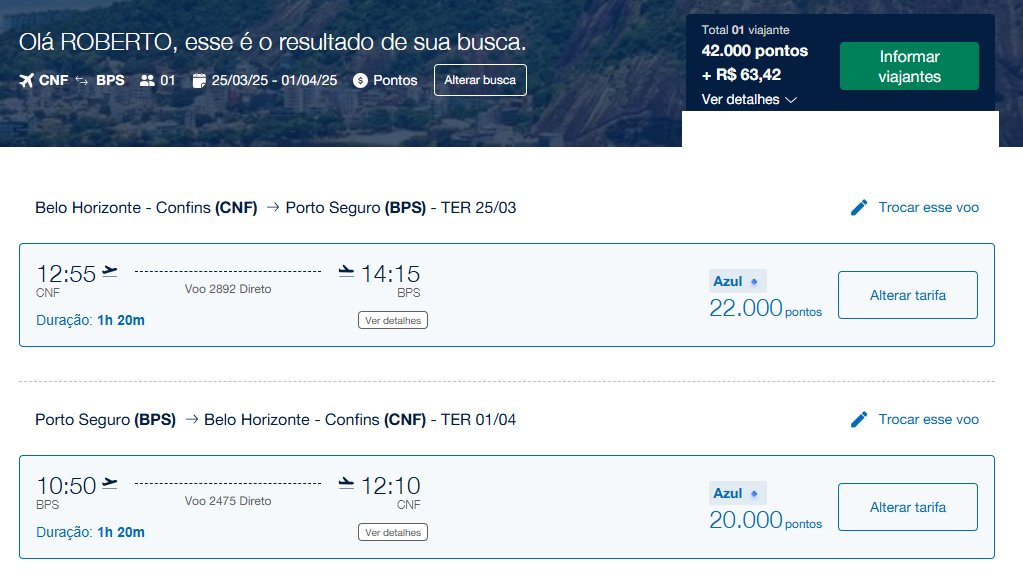 Azul Nordeste Ida Volta