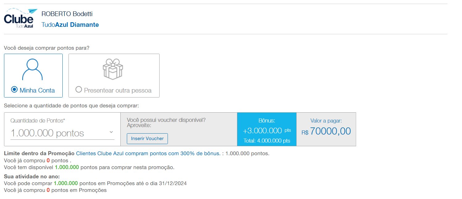 compra pontos Azul