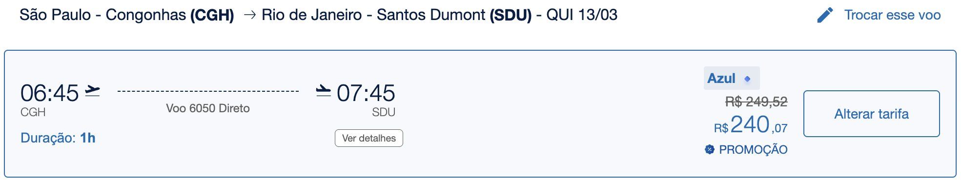 Azul 10% desconto