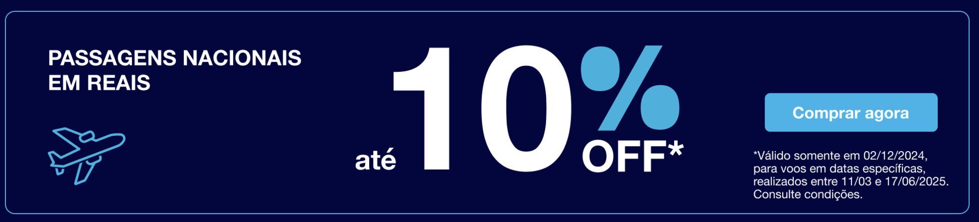 Azul 10% desconto