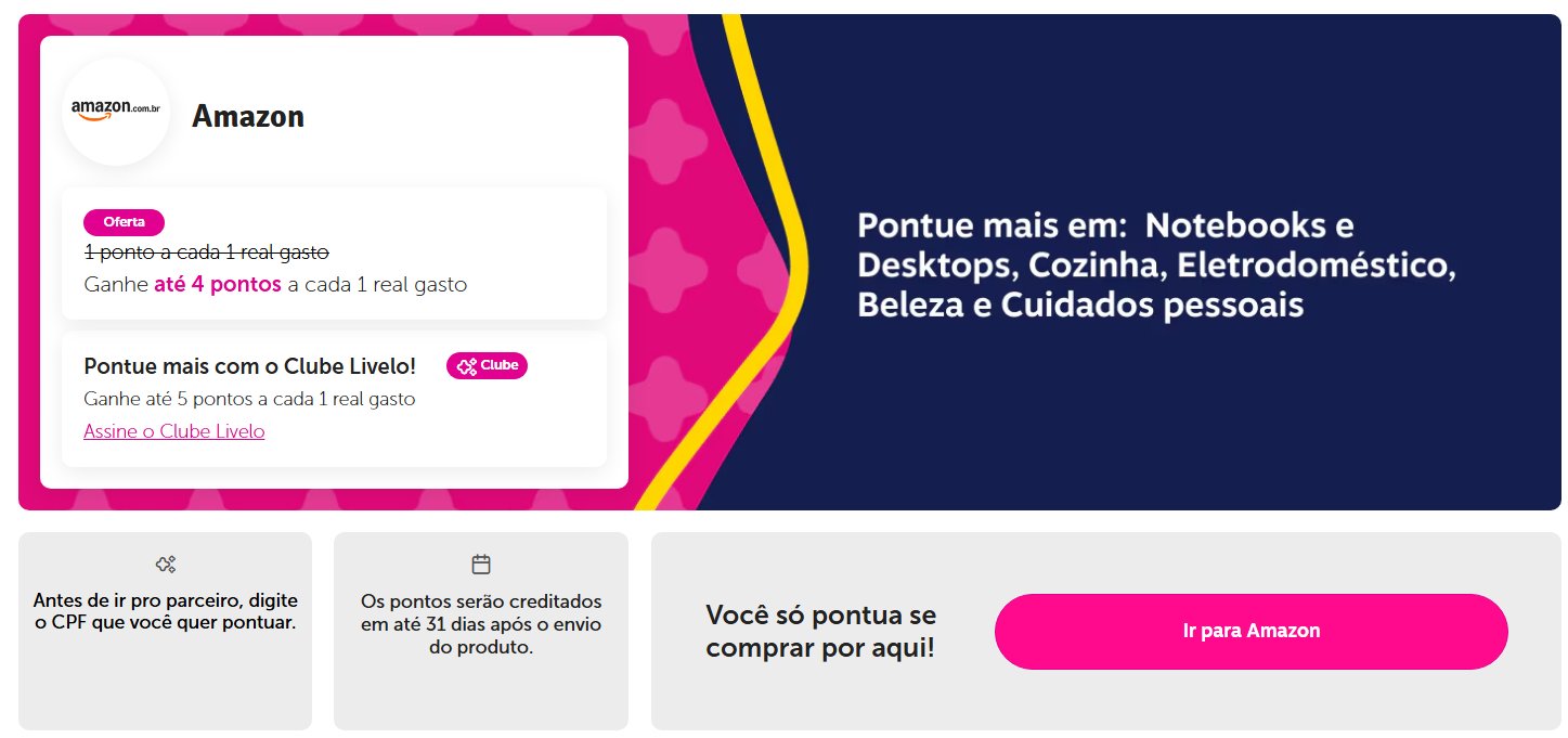 Livelo Amazon Pontos