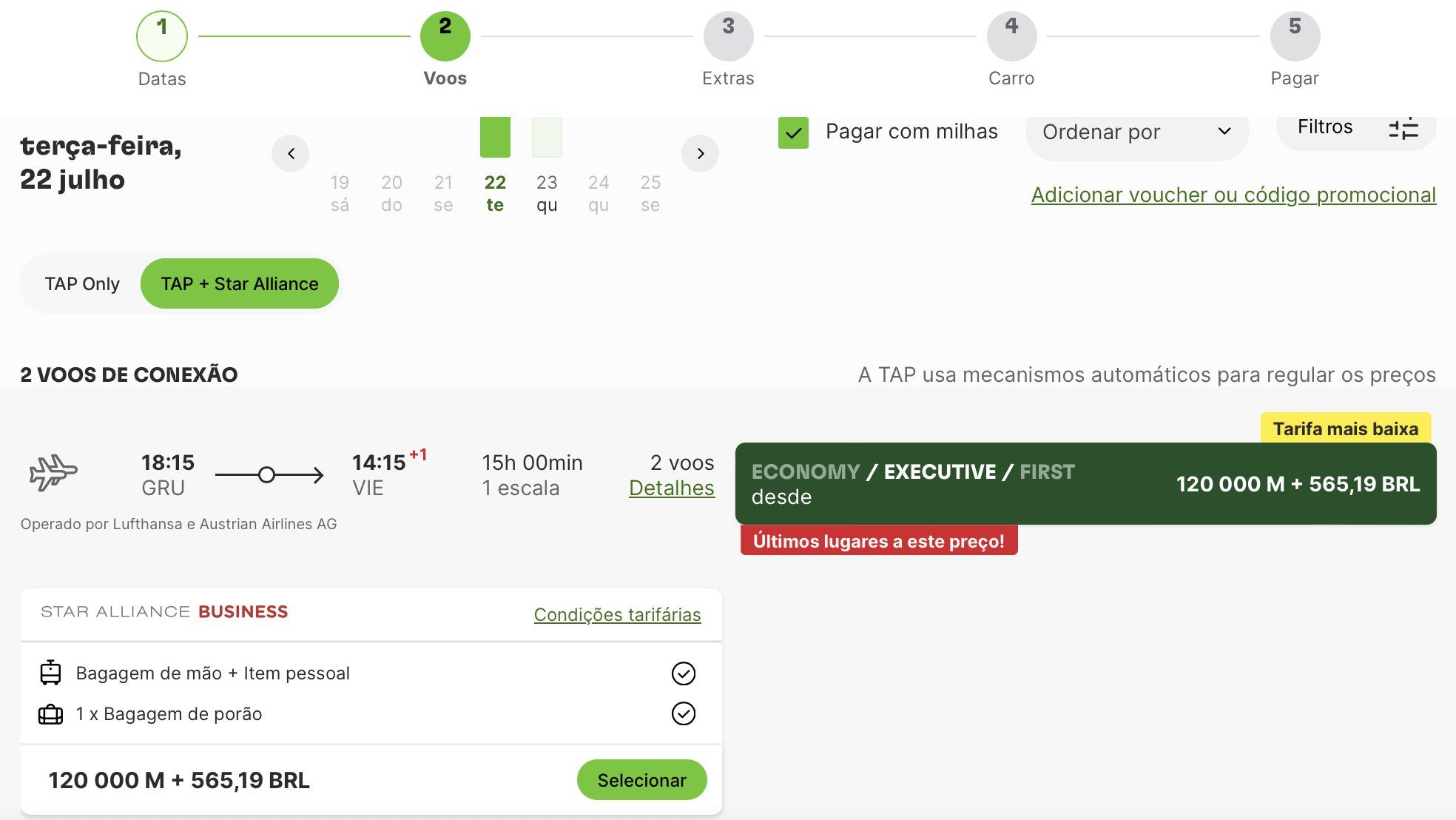 tap taxa combustível