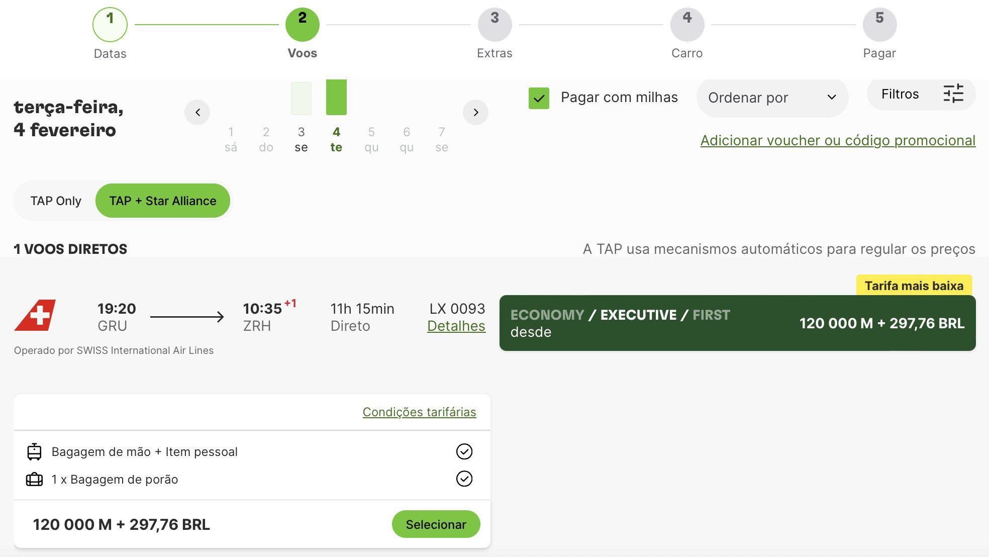 tap taxa combustível