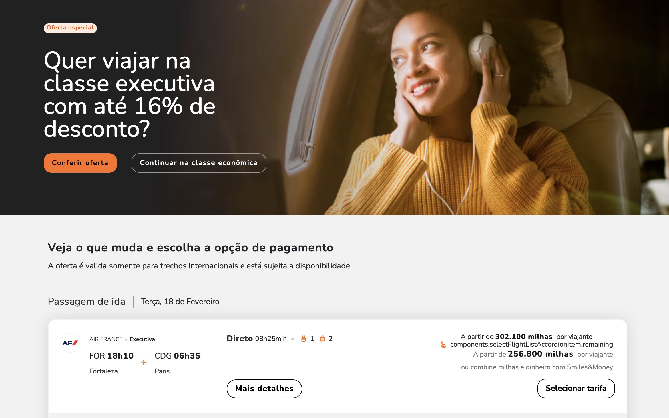 Smiles Executiva upgrade