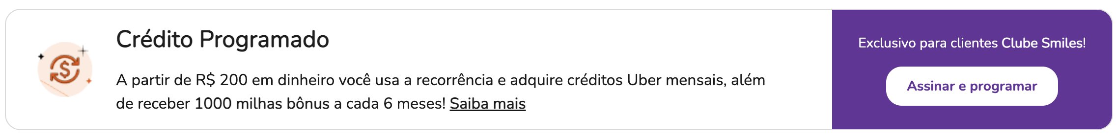 Smiles créditos Uber