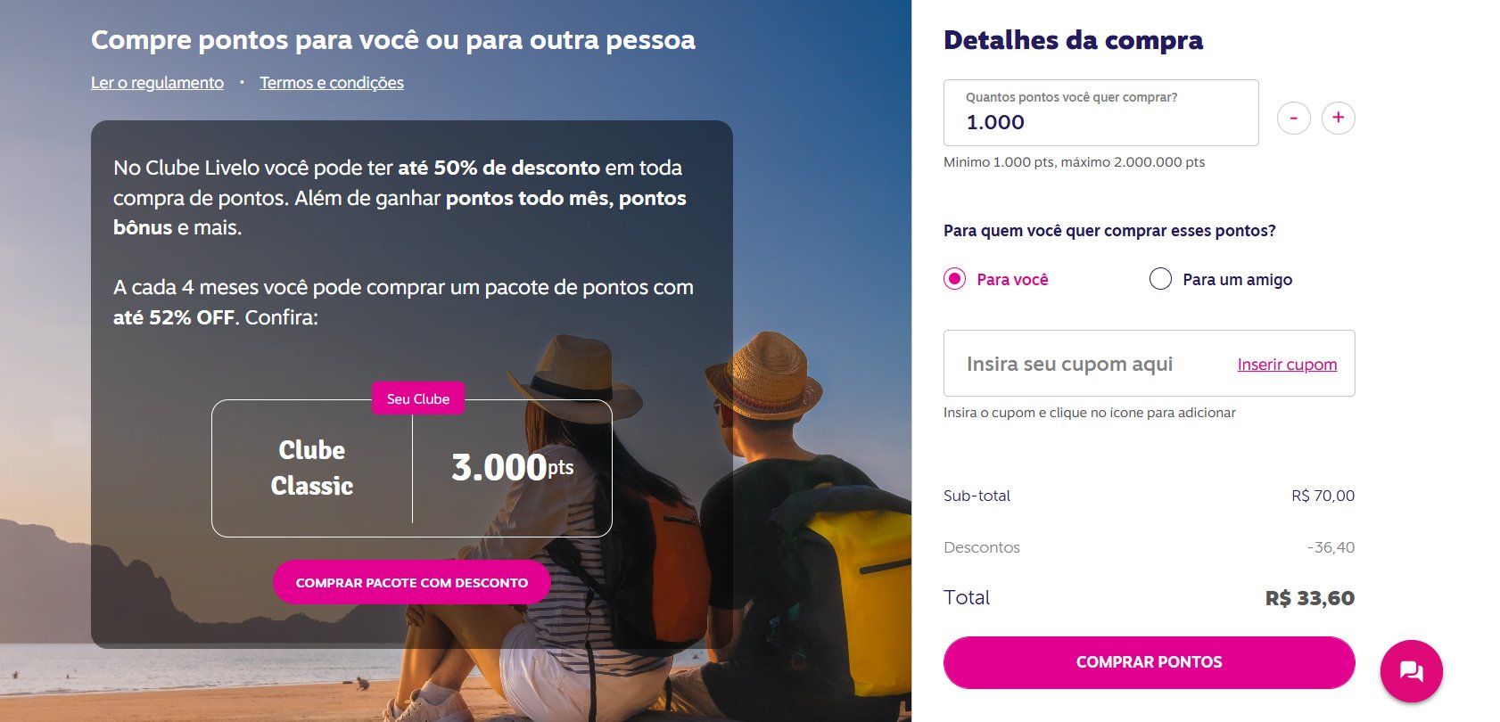 Compra Pontos Livelo Desconto