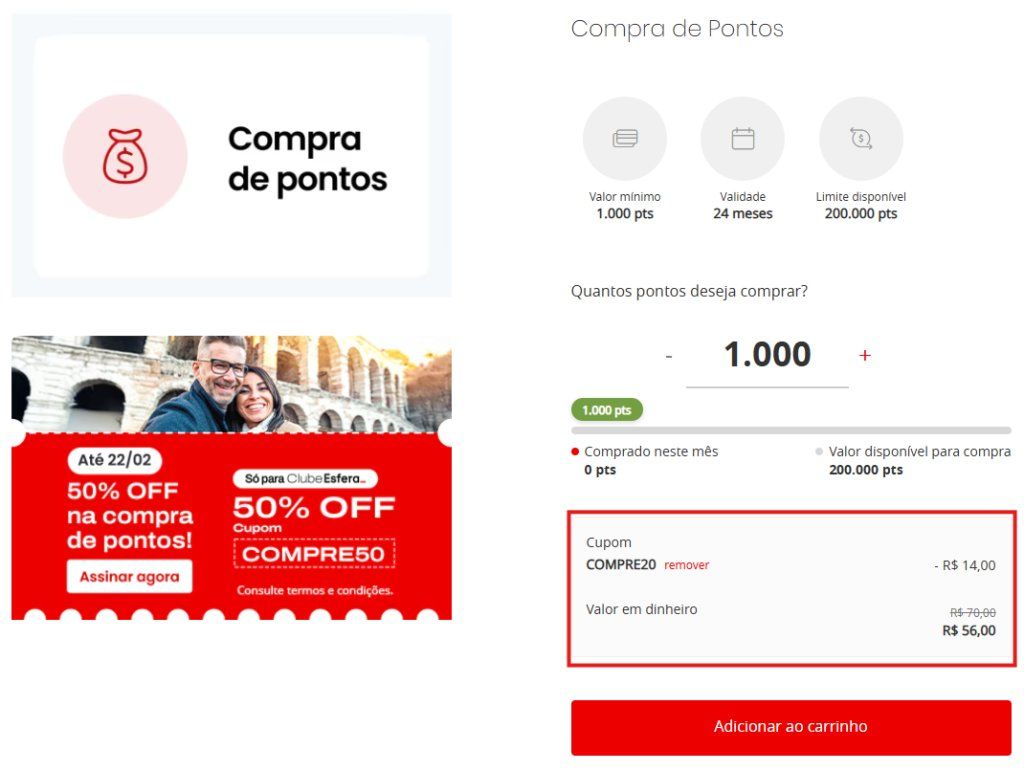 Esfera Compra de Pontos