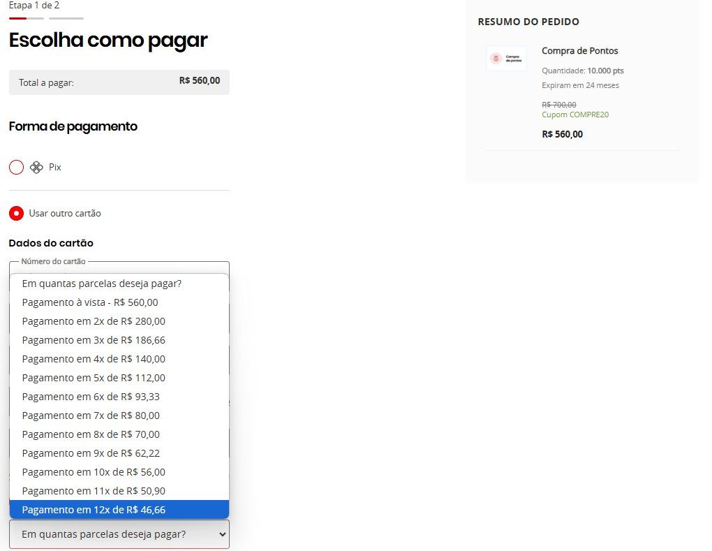 Esfera Compra de Pontos