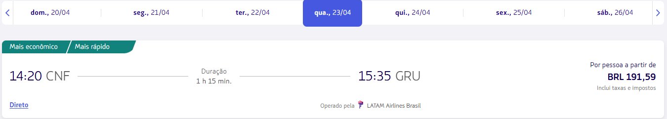 LATAM Passagens Nacionais Pontos