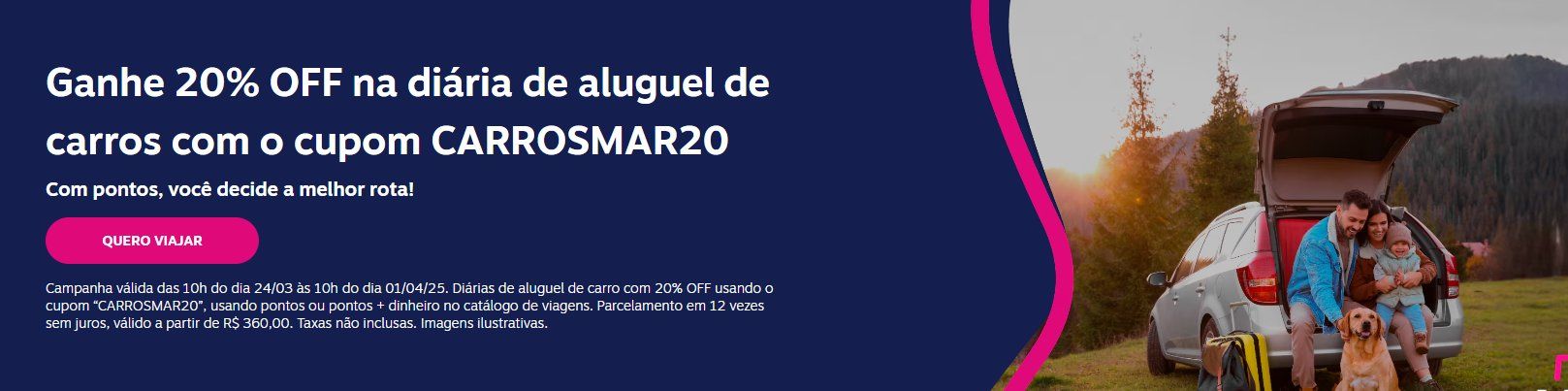 Livelo aluguel carros