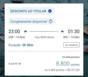 Resgates Azul Pontos trecho