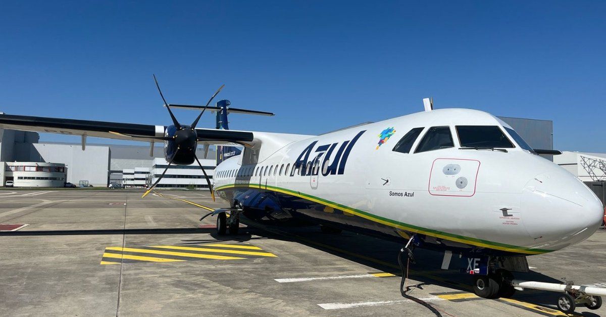 O novo ATR da Azul, batizado de "Somos Azul", que será utilizado para fortalecer rotas regionais.