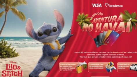 Bradesco e Visa sorteiam viagens para o Havaí em promoção inspirada em Lilo & Stitch