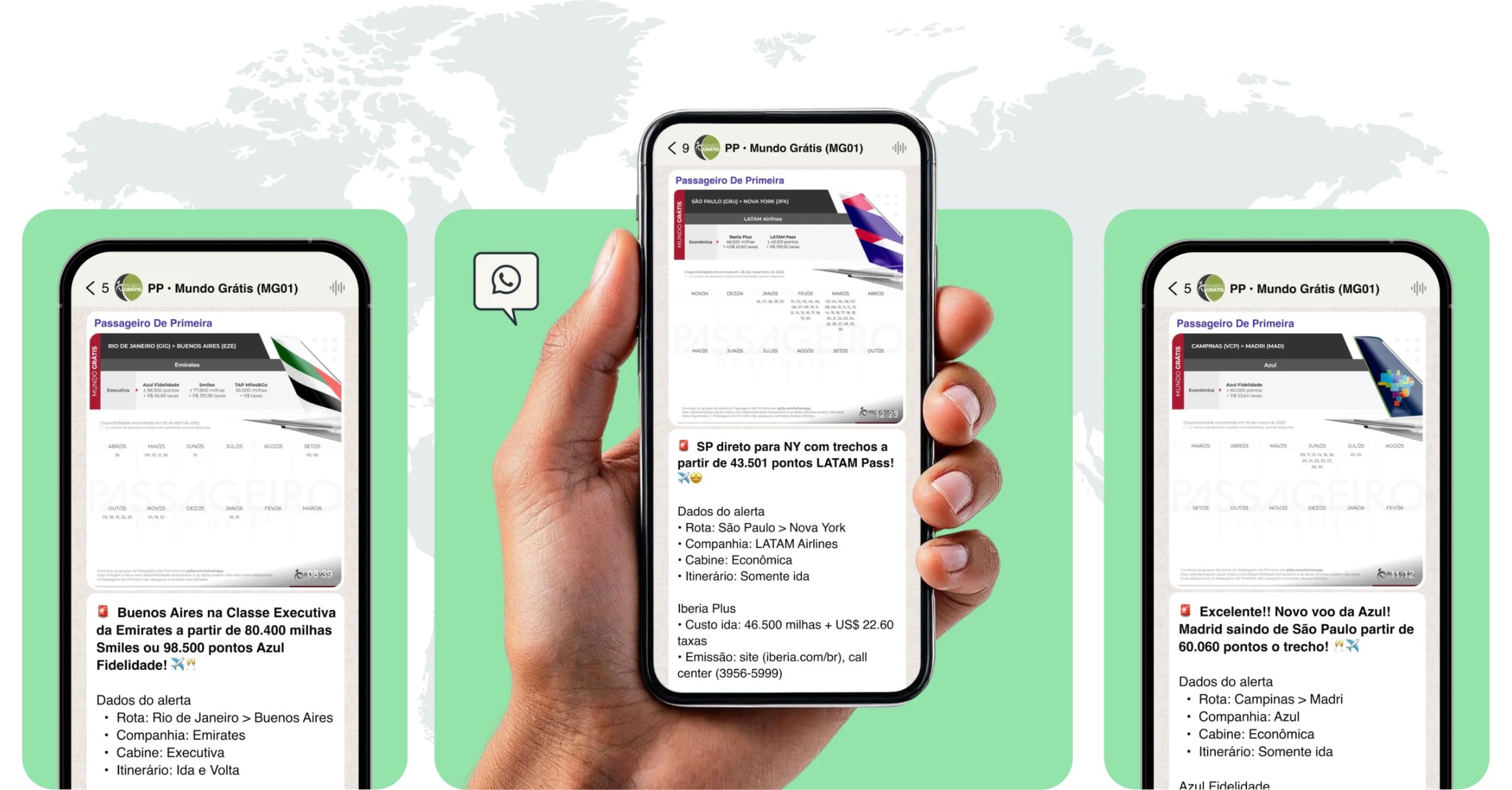 Como receber alertas grátis de passagens com milhas no WhatsApp