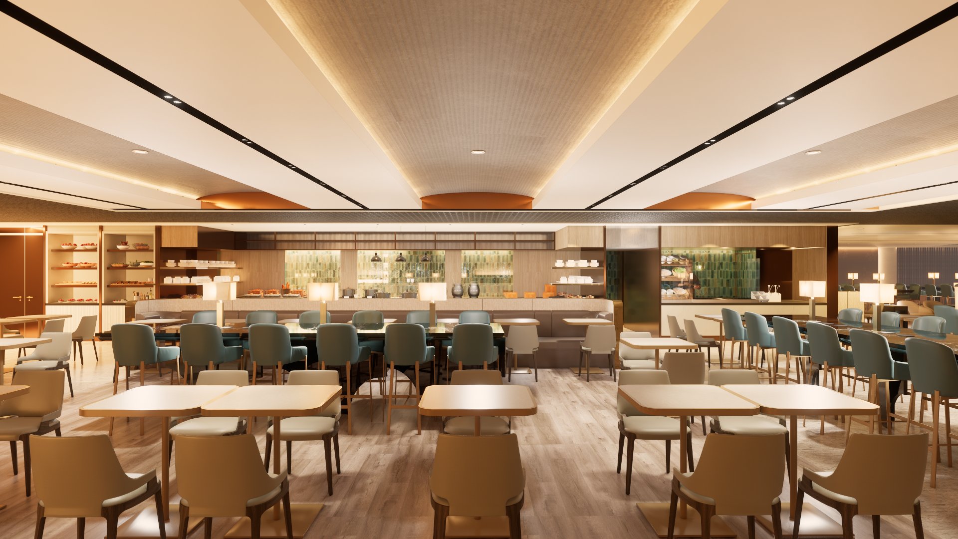 Projeto do novo KrisFlyer Gold Lounge da Singapore Airlines no Terminal 2.