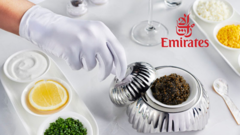Emirates registra aumento de 30% no consumo de caviar na Primeira Classe