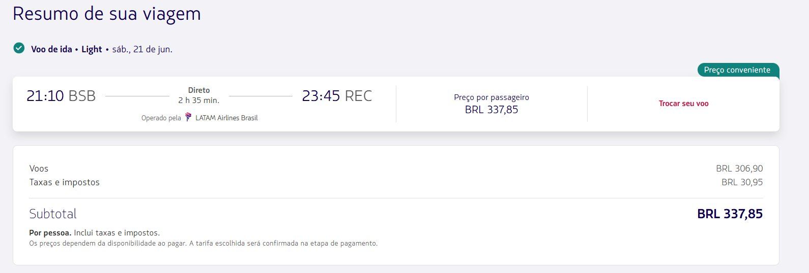 LATAM Recife Fortaleza