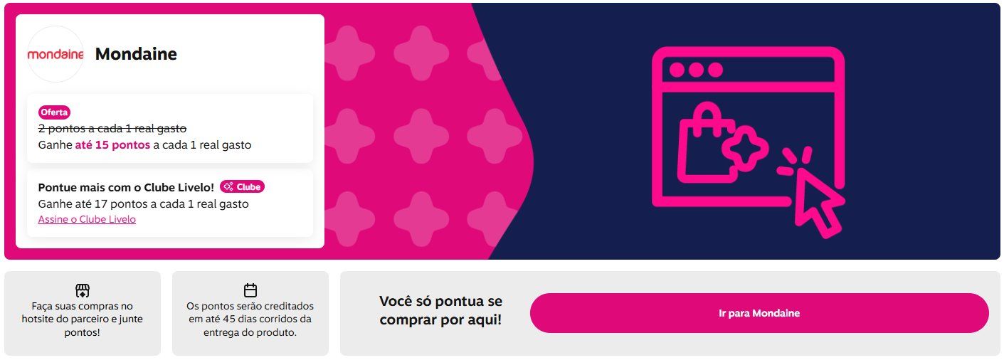 Livelo Pontos Mondaine