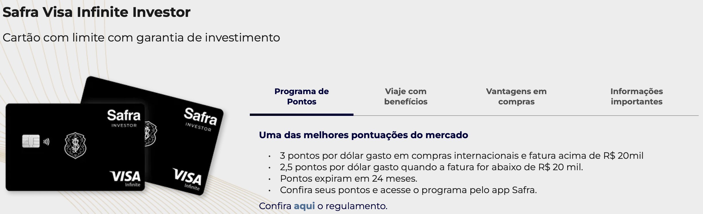 Safra Visa Infinite Investor
