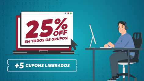 OFERTA RELÂMPAGO! 5 cupons com 25% OFF nos Grupos de Alerta do PP