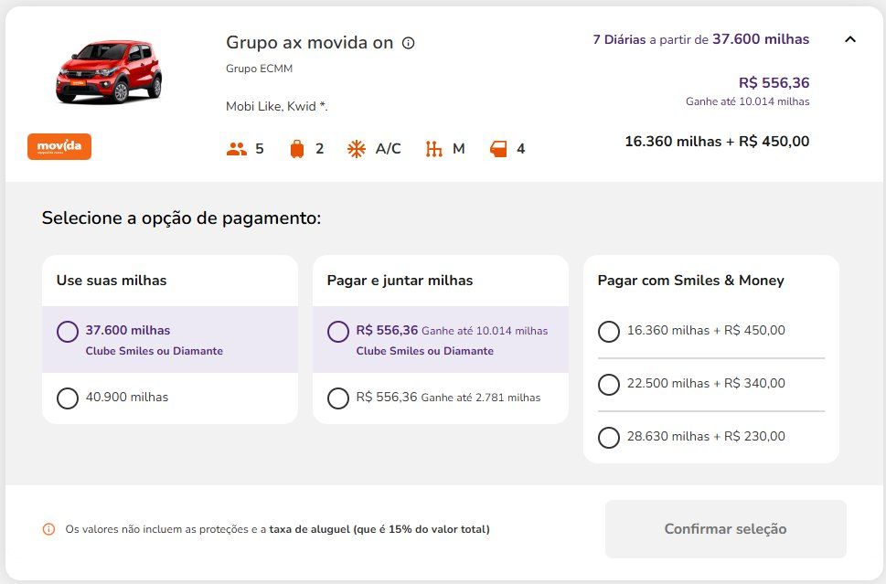 Smiles milhas desconto