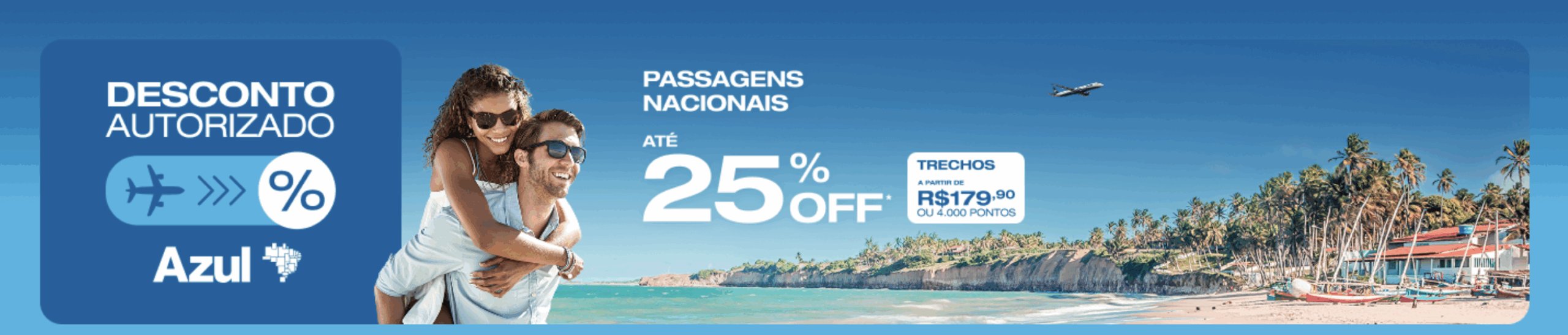 Azul desconto passagens