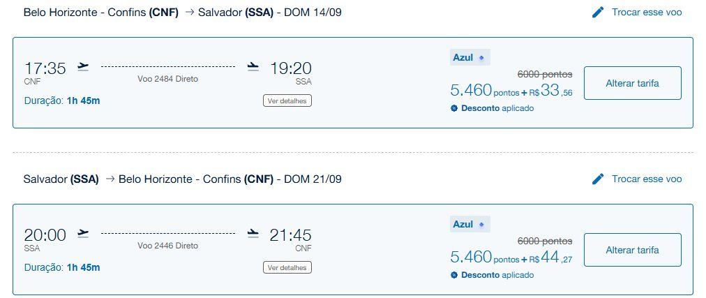 Nordeste Azul ida e volta