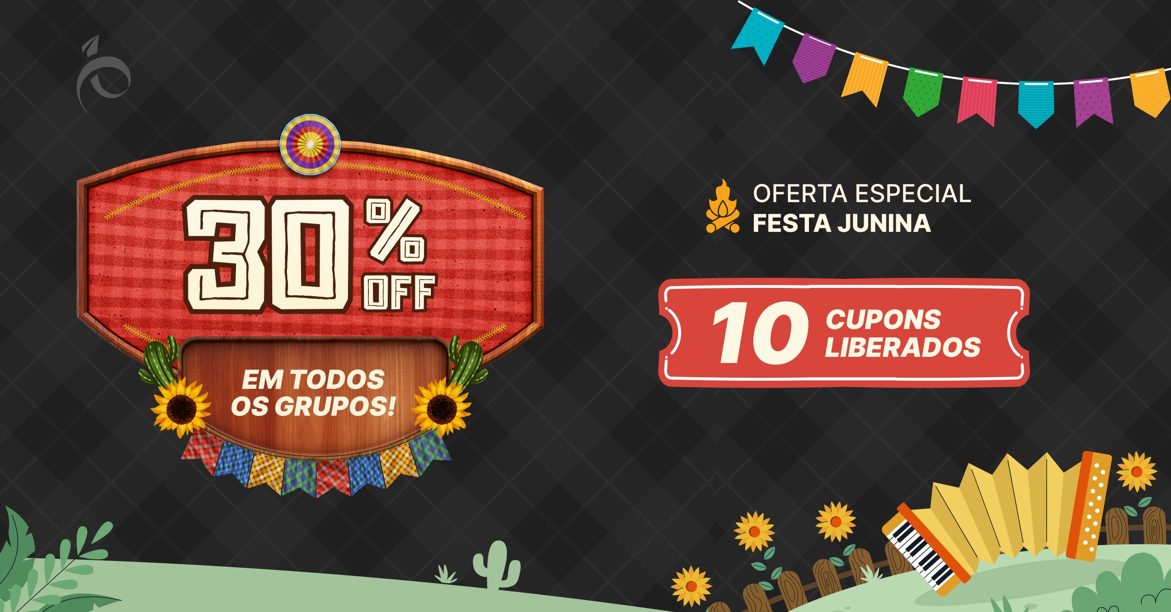 Vai acabar! Últimos 5 cupons com 30% OFF para você entrar nos Grupos de Alerta do PP