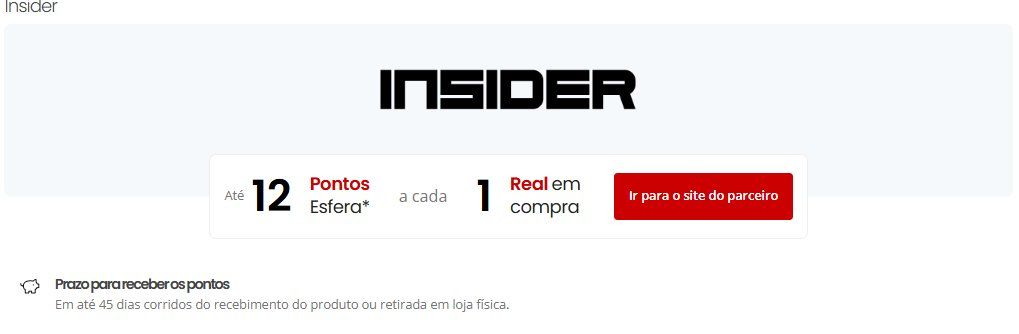 Esfera pontos Insider