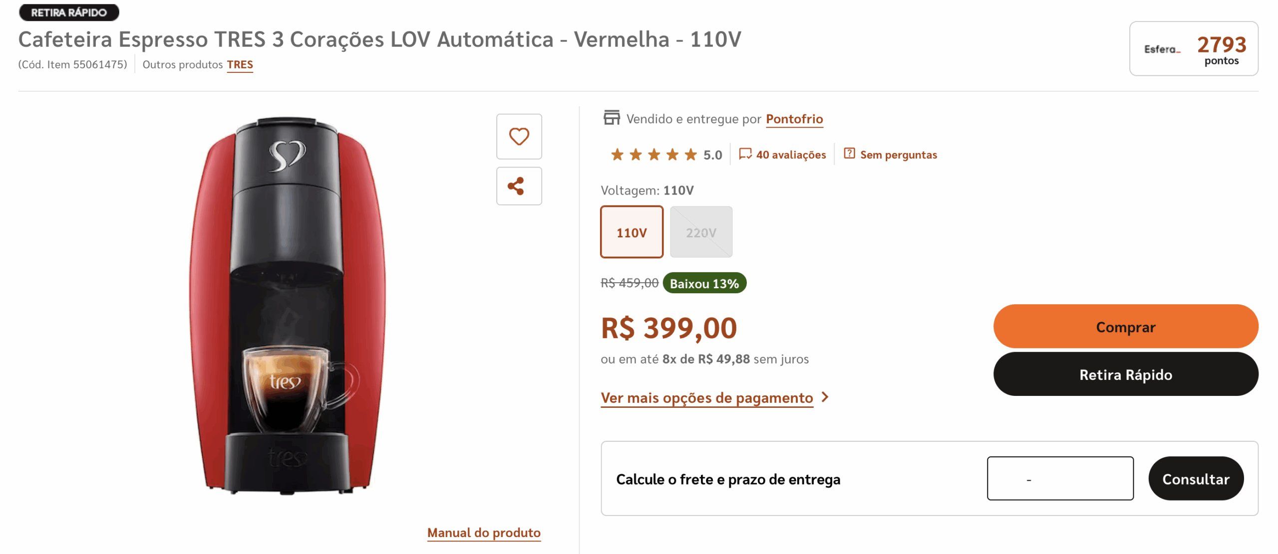 Esfera pontos