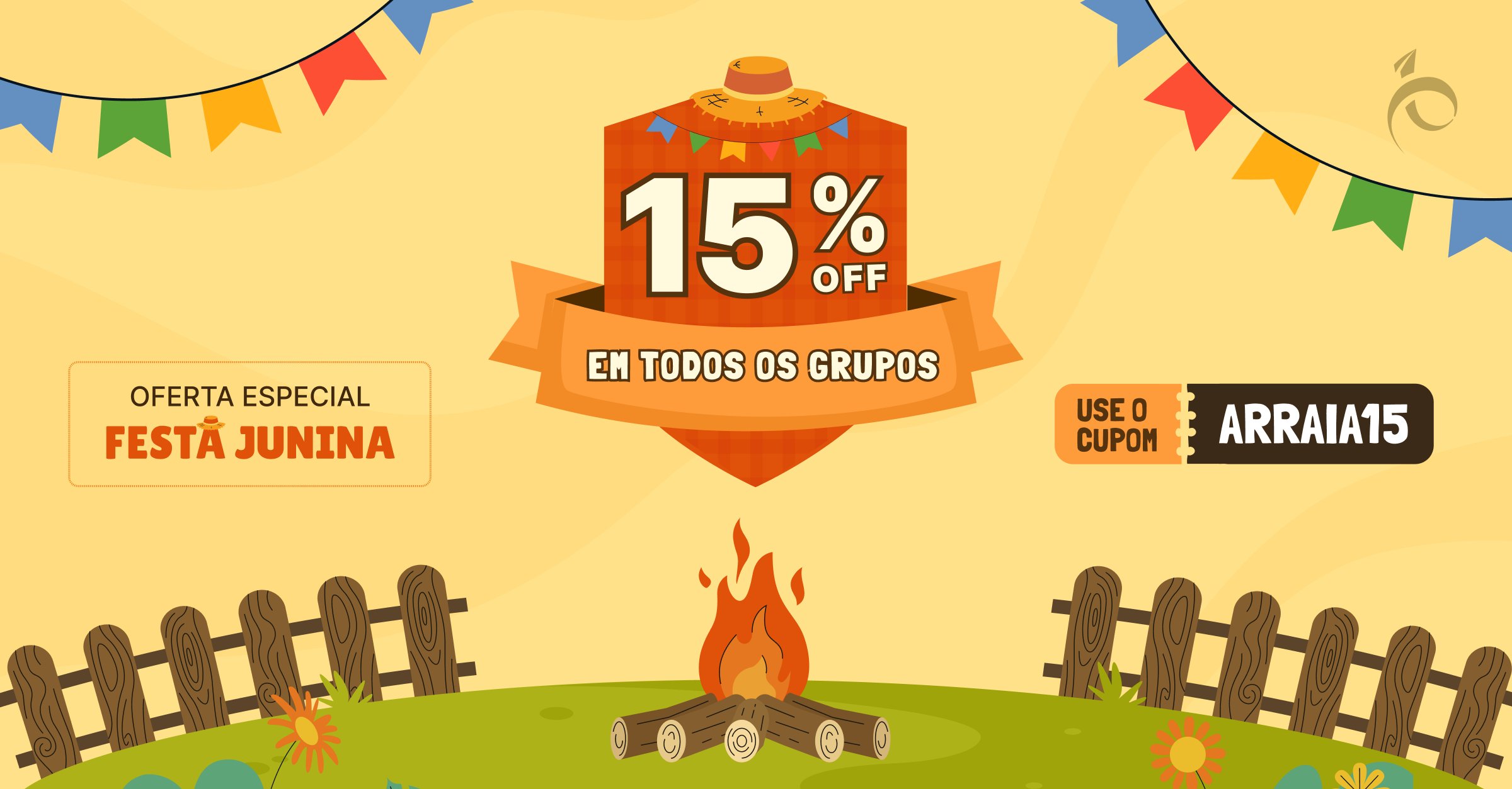 IMPERDÍVEL! Últimos dias da Promoção Junina com 15% OFF nos Grupos de Alerta do PP