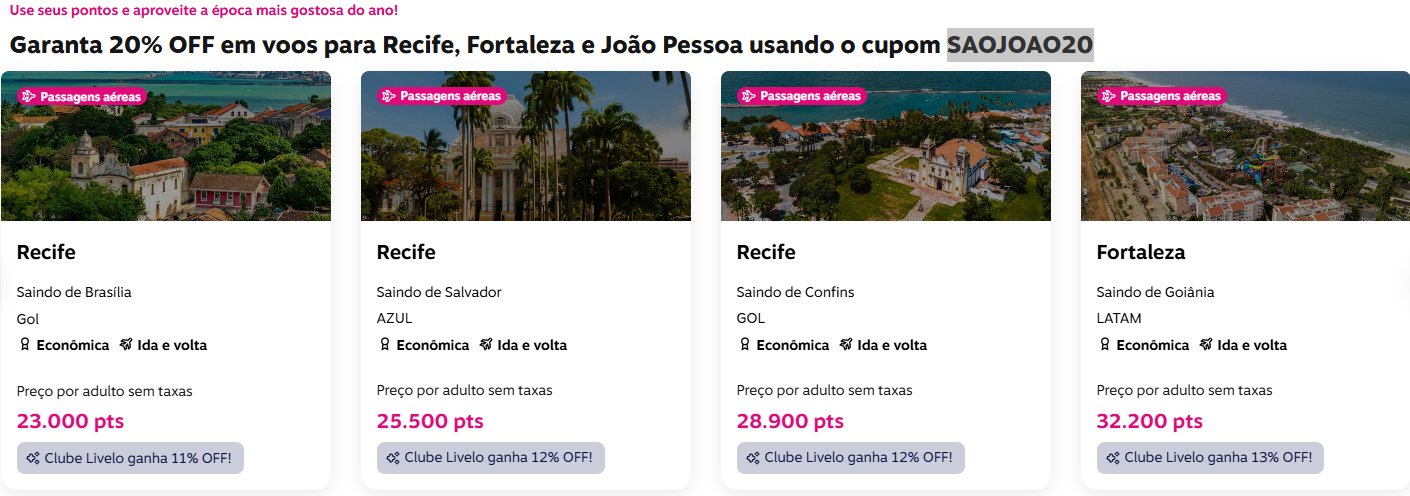 Livelo Passagens Desconto