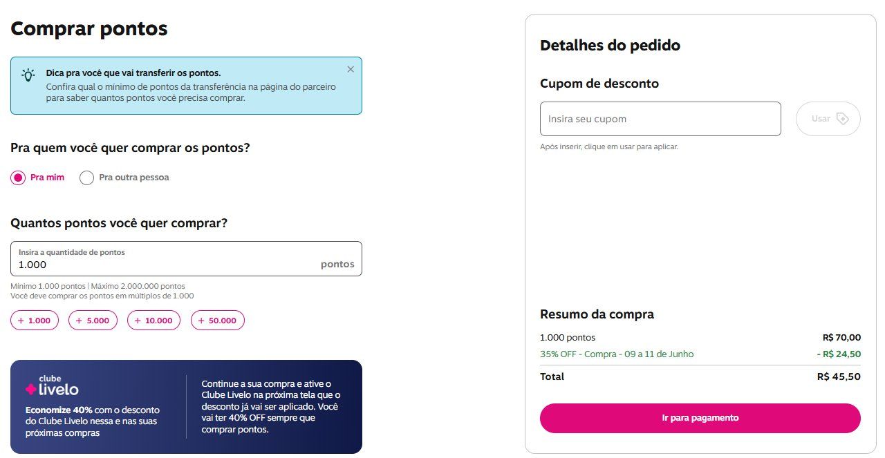 Livelo compra pontos