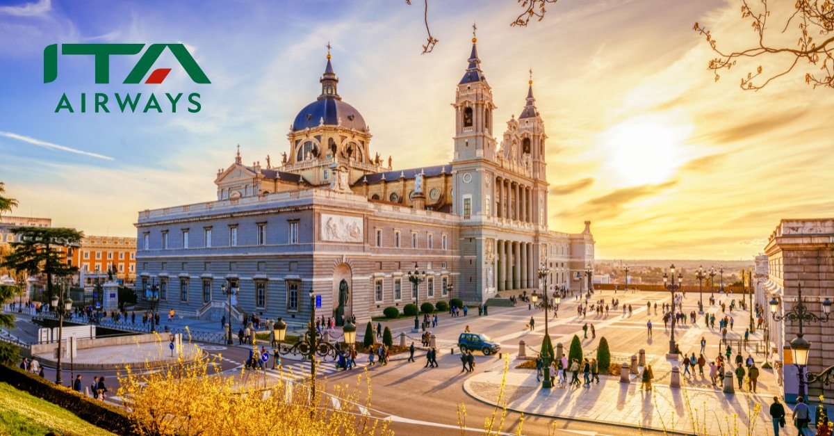 Europa a partir de R$ 1.649 por trecho! ITA Airways oferece 30% de desconto para voar em julho