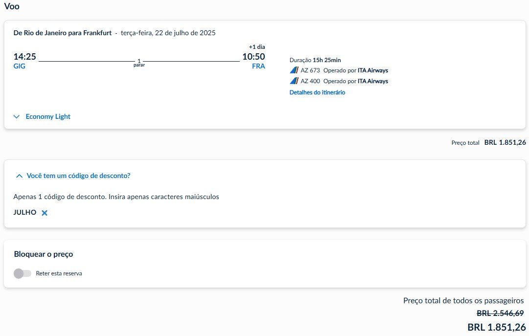 ITA Airways desconto