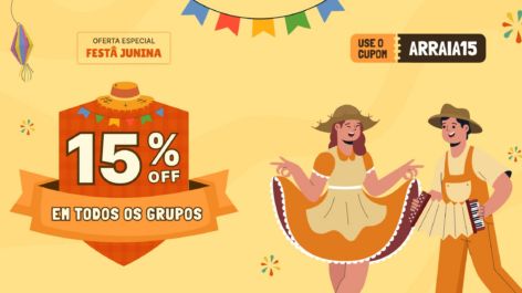 Choveu Desconto! São Pedro liberou o cupom ‘ARRAIA15' com 15% OFF nos Grupos de Alerta do PP
