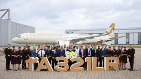 Etihad recebe primeiro Airbus A321LR com suítes de Primeira Classe