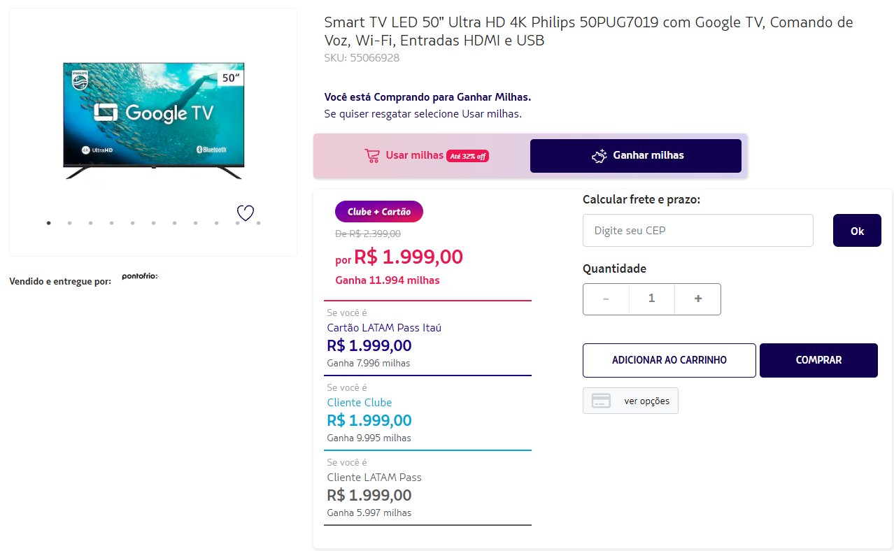 Pontofrio LATAM Pass
