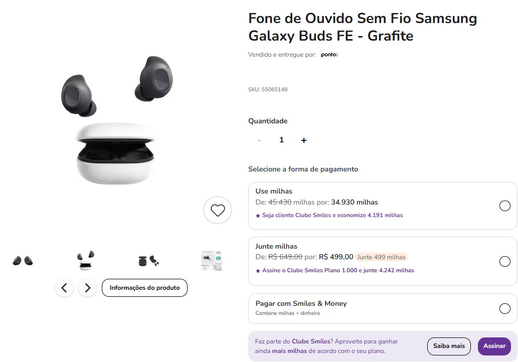 Milhas Shopping Smiles Pontofrio
