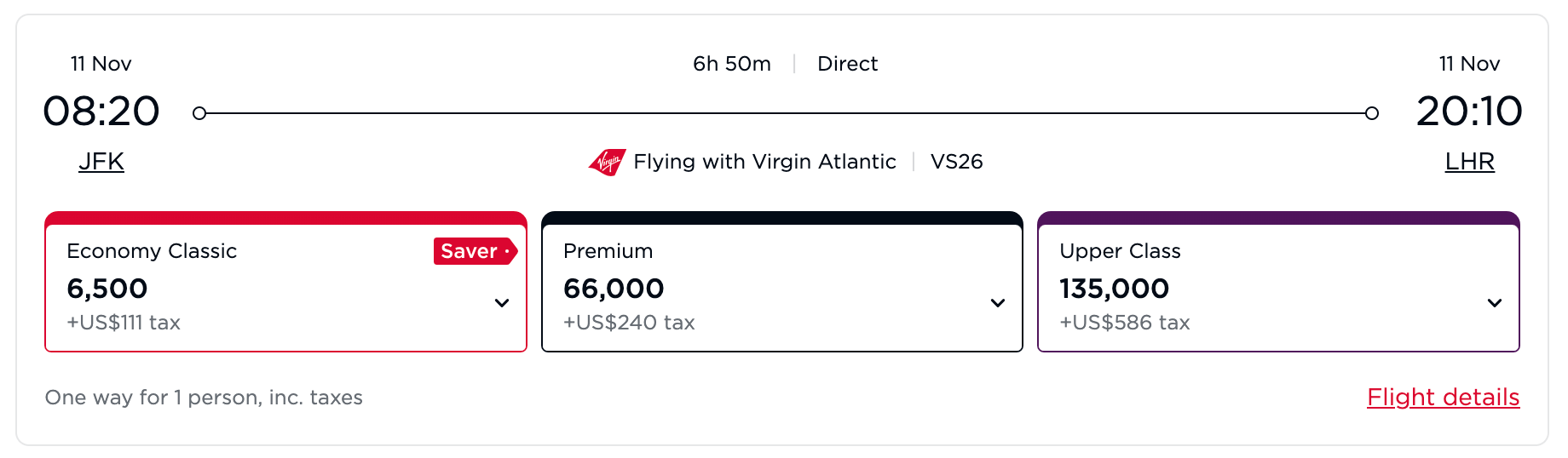 Virgin taxas