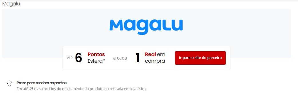 Esfera Magalu Pontos