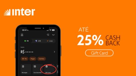 Inter oferece até 25% de cashback em Gift Cards da We Coffee, Bagaggio, Centauro e outros