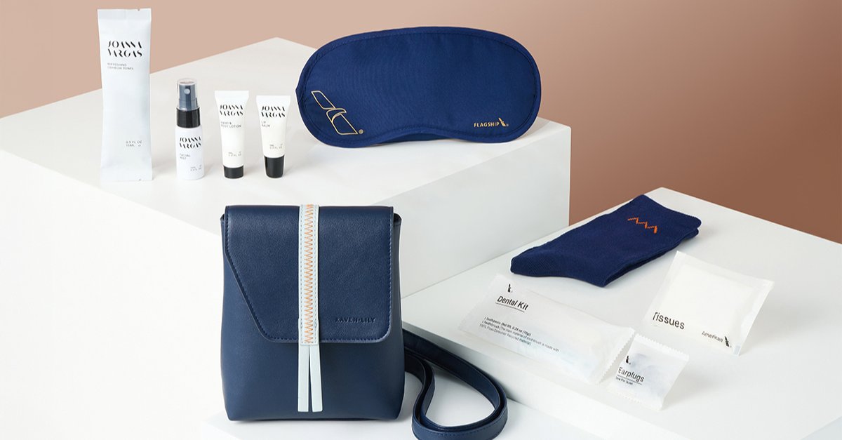 American Airlines lança novos kits de amenidades premium em parceria com a Raven + Lily