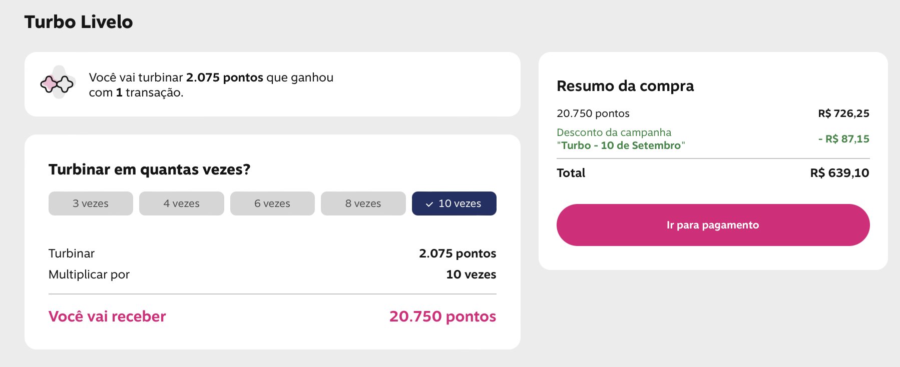 Pontos Turbo Livelo