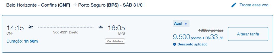 Resgates Azul pontos