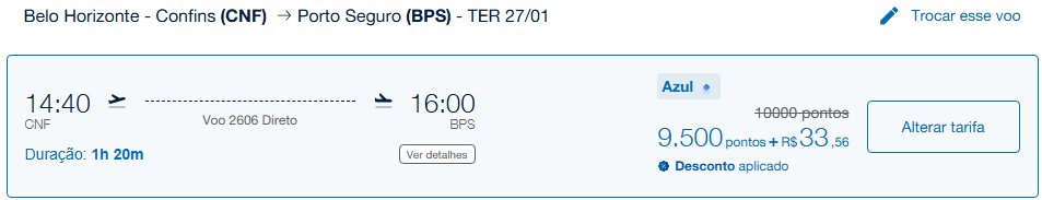 Resgates Azul pontos