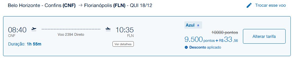 Resgates Azul pontos